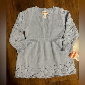 Cat & Jack Baby Girls Long Sleeve Knit Dress - Blue 12M